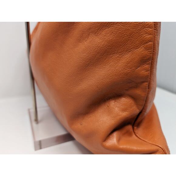 Latico Salmon Espresso Orange Rosie Leather Shoulder Bag Purse - Picture 6 of 16